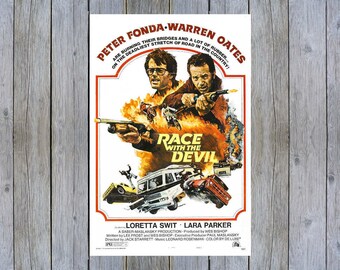 1975 Race with the Devil with Peter Fonda vintage movie poster print