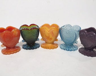 Degenhart Glass Toothpick Holder, Heart Shaped Toothpick Holder, Vintage Glass Toothpick Holder