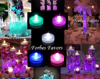 SET of 20 Waterproof Wedding Underwater Battery Sub LED Purple, Pink, Teal, Blue or White Lights