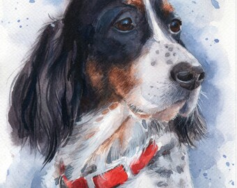 Custom Dog portrait Custom Pet portrait Custom Pet Painting Watercolor Painting Original Painting Gifts for mom Gift for her
