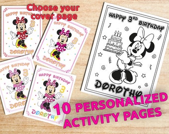 Minnie Mouse Birthday Coloring Pages / 10 Pages / Party favors / Printable / Digital / PDF