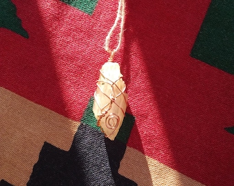 OOAK Natural Quartz Crystal Wrapped in Copper Wire; Raw unpolished Quartz found in the Colorado Rocky Mountains