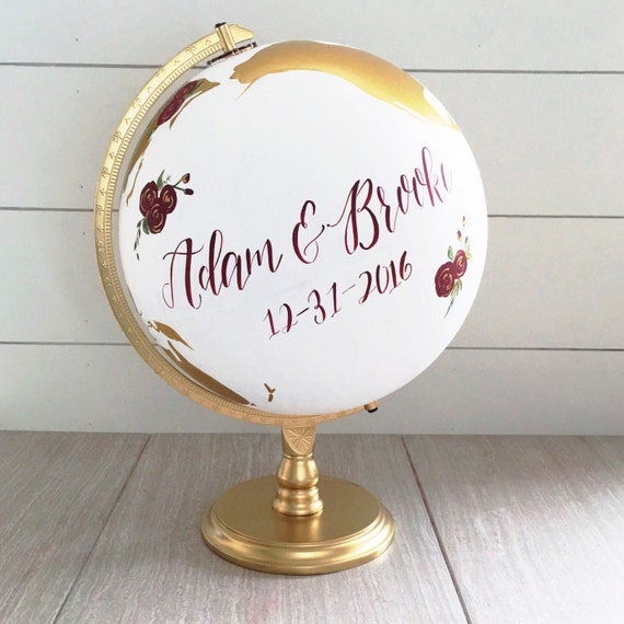 Globe Guestbook Globe World Globe Custom Color and Quote