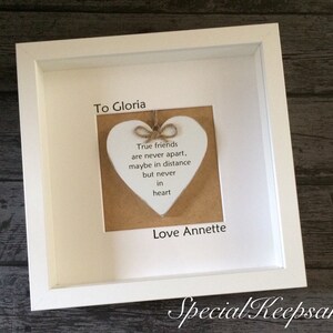 Shabby Chic Friendship Distance Frame Heart Quote Gift Momento Love Heart Rustic Grandaughter Grandma