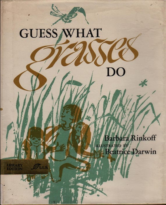 Guess What Grasses Do + Barbara Rinkoff + Beatrice Darwin + 1971 + Vintage Kids Book