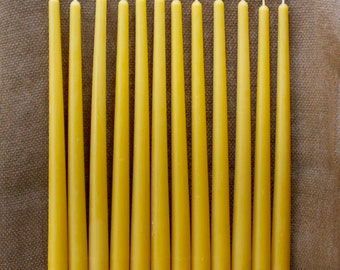 12" 100% Pure Beeswax Tapers (set of 12)
