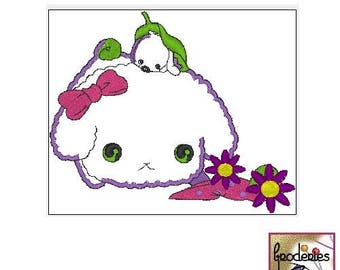 Embroidery file format: cute lamb