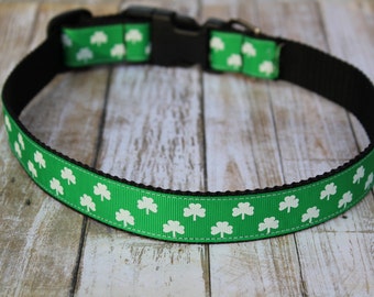St. Patrick's Day Dog Collar - Shamrock Dog Collar - Irish Dog Collar - St. Patty's Day Collar - Shamrock Dog Leash - Shamrock Harness