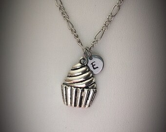 Personalized cupcake necklace * charm necklace * cupcake charm * monogram