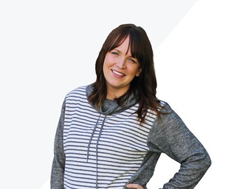 Halifax Hoodie, womens knit hoodie funnel cowl neck drawstring kangaroo pocket zip up pdf sewing pattern