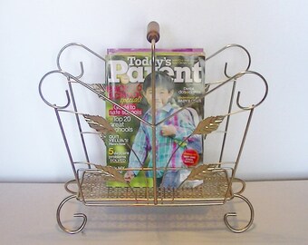 Vintage Wire Magazine Rack