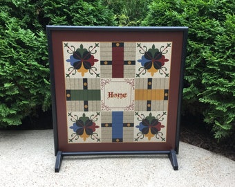 Parcheesi, Game Board, Primitive, Folk Art, Hand Painted, Wood, Game Boards, Wooden, Pawns, Board Game