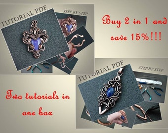 2 in 1 Wire wrap tutorial Pendant tutorial Wire work tutorial Wire tutorial Wire wrap lesson Wire jewelry tutorial Drasaccessory PDF DIY