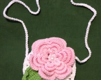 Girls Rose Purse - hand crocheted - Great for Easter!