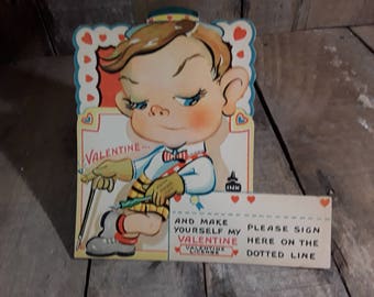 Vintage Valentine Card Collectible Paper Ephemera Arts Crafts Scrap Booking
