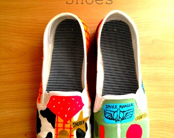 Buzz and Woody Painted Shoes