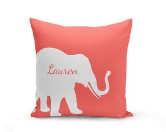 Personalized Elephant Throw Pillow Cover Elephant Decor Elephant Pillow Cover Decorative Pillow Cover