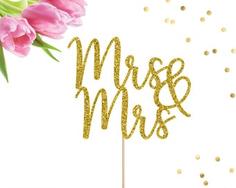 Mrs & Mrs Cake Topper, Wedding, Wedding Cake Topper, Wedding Decor, Cake Topper, Lesbian Wedding, Lesbian, Lesbian Cake Topper, Wedding Sign