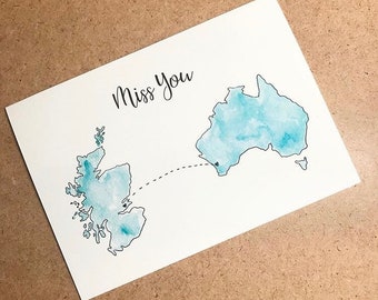 Miss you card, long distance love, long distance card, missing you, long distance relationship