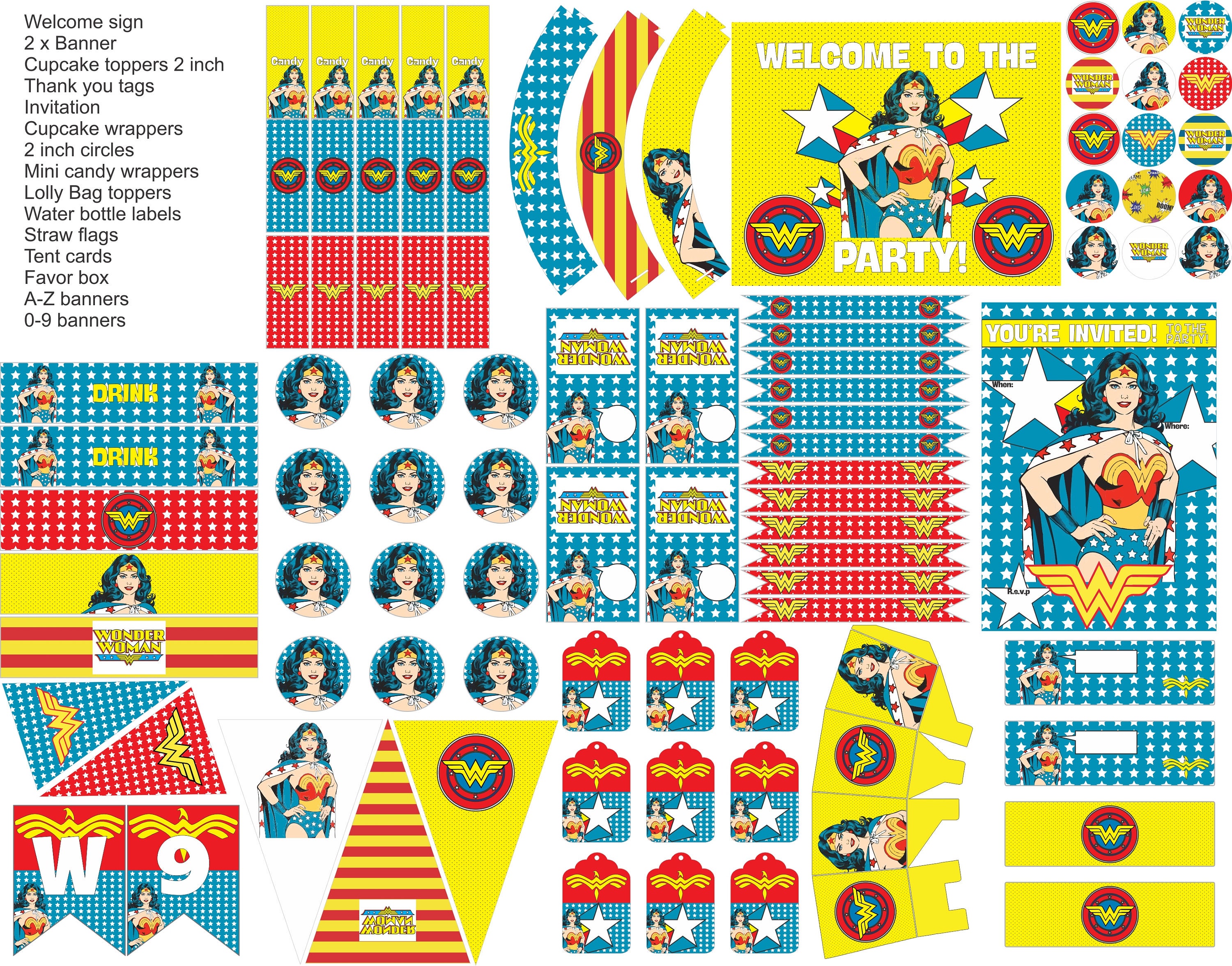 Wonder Woman party printables wonder woman party decorations