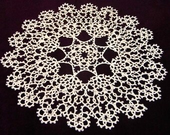 Tatting doily "Cassiopeia" - anniversary - home decor -a lucky gift- wedding -handmade - FREE shipping.