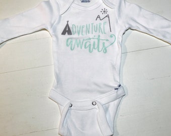 Adventure awaits onesie/baby boy/baby girl