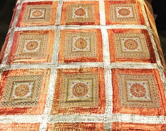 Vintage velvet and mirror work bedcover, Velvet Bedcover, Bedding, Throws, Blanket
