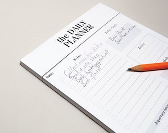 Daily Planner Notepad / Desk Pad Day Planner / To Do List Notepad / A5 Desk Planner, Agenda & Organizer / Productivity Planner