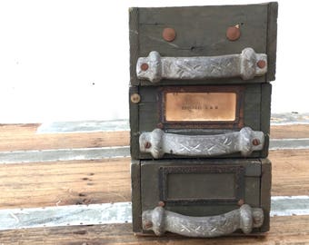 Vintage Card Catalogue Drawers
