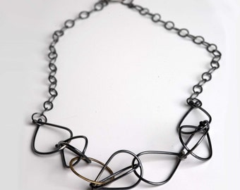 Vessel Necklace in Sterling Silver and Gold Fill
