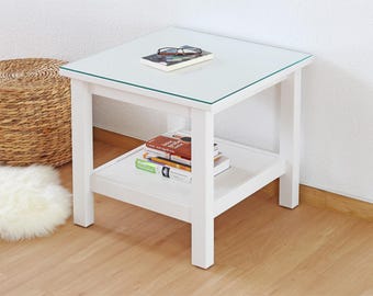 Table Top 55 x 55 cm for Ikea Hemnes table-top support plate made of safety glass (6 mm ESG-Glass)
