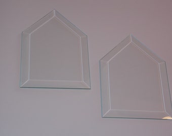 2 Beveled Glass House Panels