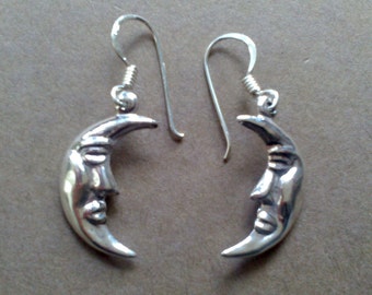 Moon sterling silver 925 earrings