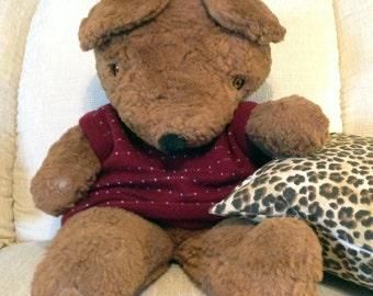 vintage Large Teddy Bear Brown Fur stuffed animal favorite