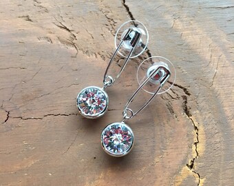 Safety Pin Dangling Earrings