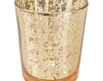 12 Gold Glass Votives| MERCURY Glass| Votive| Candle| Beeswax| Votive Candle| Votive Candles| Votive Candle Holder| Candle Holder| Candles