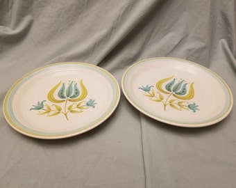 Pair of Franciscan Tulip time Salad plates 8"