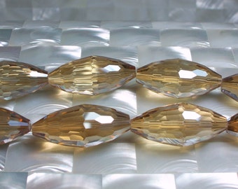 5pcs 35mm Chinese Crystal Glass Beads Long Large Medium Gold Faceted Strand Fancy Chinese Crystal Jewelry Jewellery Craft Supplies