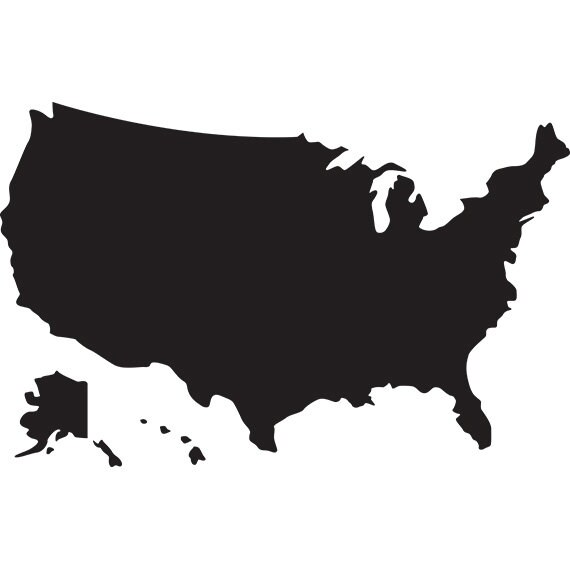 Download Usa map svg silhouette clipart usa map without states and