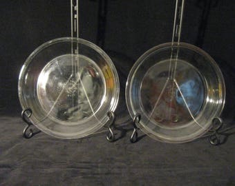 Vintage Pyrex #208 Set of Two 8" Pie Plates Pair of Glass Pie Plates Pyrex Bakeware Pair of Two 8 Inch Pie Plates Pair of Pie Dishes