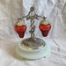 Strawberry Glass Salt & Pepper Shakers with Stand