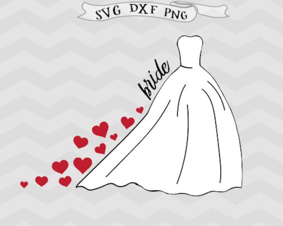 Download Bride svg Bridal dress SVG file Heart svg wedding svg Cutting