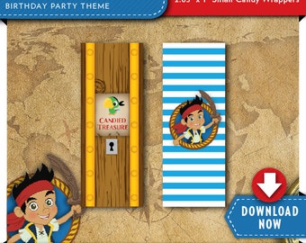 Jake and the Neverland Pirates Mini Candy Bar Wrappers | Pirate Birthday Party | Printable | Invitation & Party Kit Available | Download Now