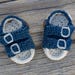 Ready to Ship! 0-3 Month Crochet Baby Sandals, Buckle Style Sandals, Photo Prop, Gift