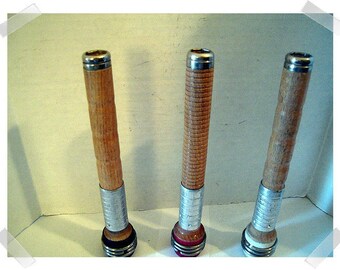 Wooden Bobbins/**Single- Black/Red/White OR Green/Black/7" tall/Craft Supplies*