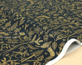 Cotton + Steel Amalfi - black forest navy metallic - fat quarter