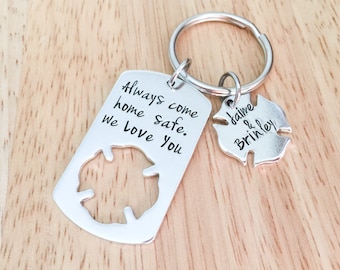 Personalized Firefighter Gift - Dad Gift - Father's Day Keychain - Gifts for Him - Firefighter Keychain - Fireman Gift - Firefighter Cross -