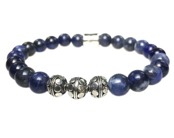 Bracelet Sodalite and Sterling Silver 417