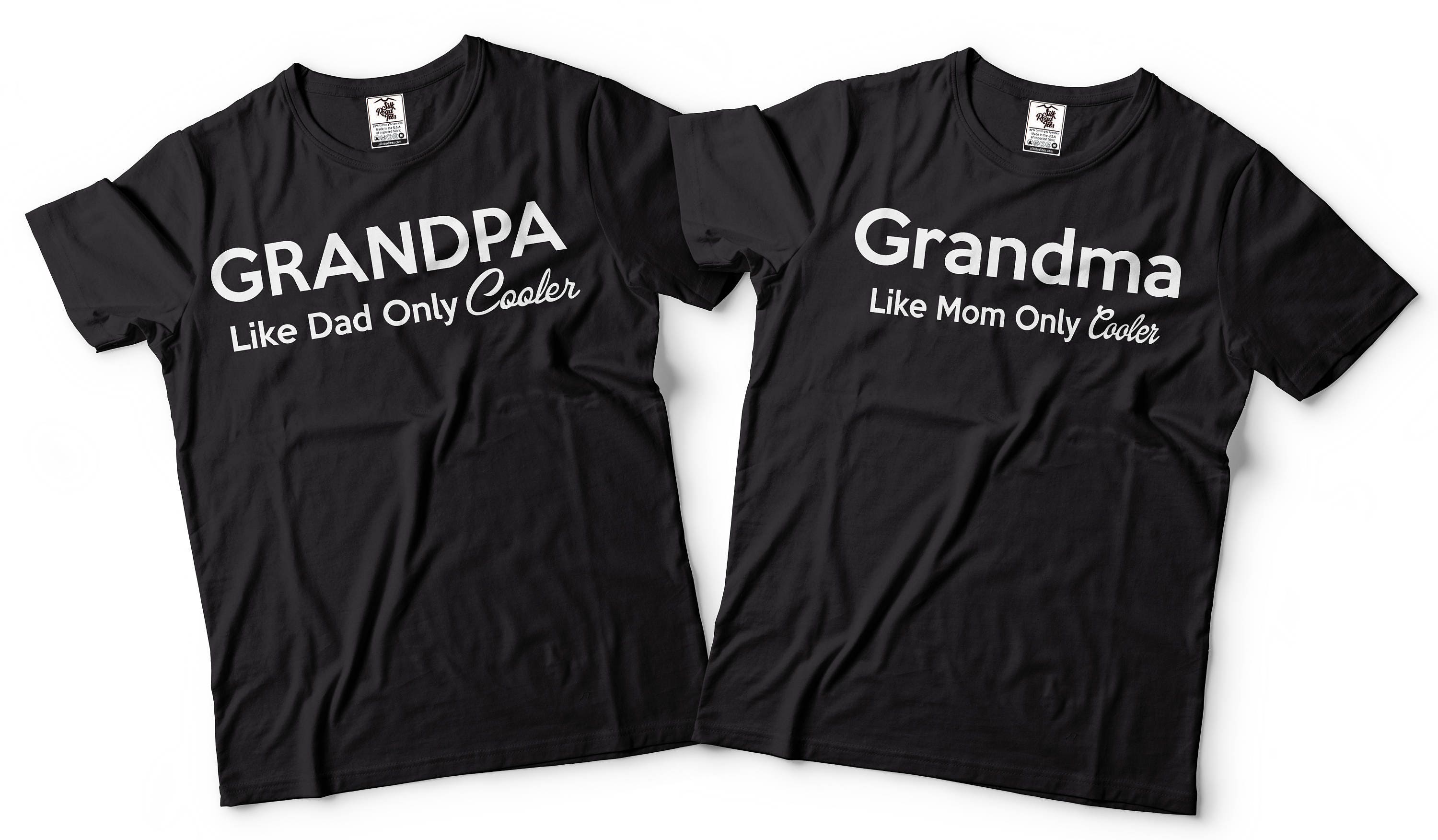Grandma Grandpa Matching TShirts Gift For Grandparents Funny