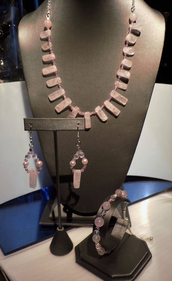 Love Stone Rose Quartz Jewelry Set